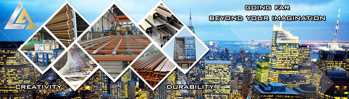 banner of extruded aluminum profiles